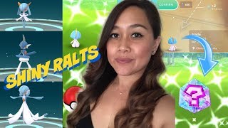 34X SHINY RALTS COM DAY, RARE WILD SHINY ENCOUNTER, SHINY RALTS EVOLUTIONS LUCKY TRADES POKEMON GO