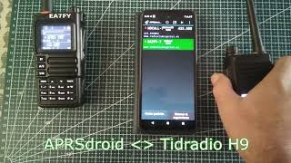 APRSdroid y Tidradio H9 vía Bluetooth BLE