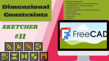 FreeCAD sketcher tools #11: Dimensional Constraints like Length, Radius, Diameter, Angle and others.