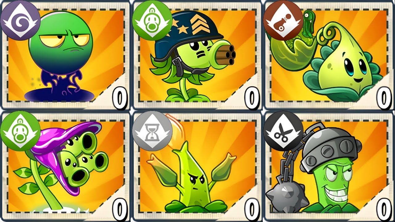All GREEN Premium Plants Power-Up vs PvZ 2 All Final Bosses Fight ...