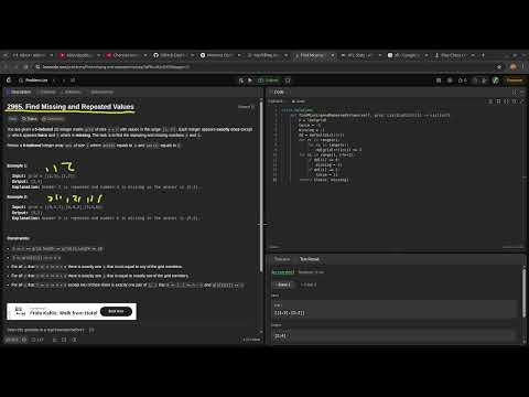 Leetcode easy problem 2965. Find Missing and Repeated Values | devops python practice