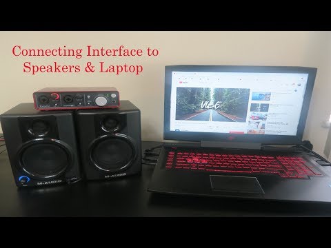 Collegamento dell'interfaccia al computer portatile e diffusori Monitor Tutorial passo passo