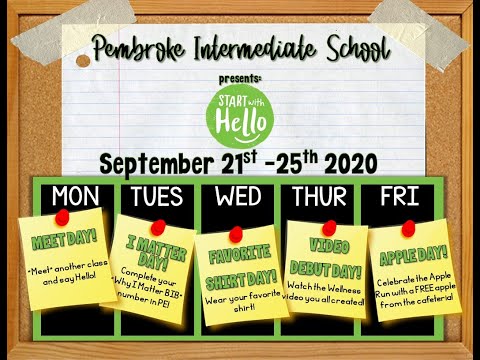 Start with Hello Week 2020-Pembroke Intermediate School