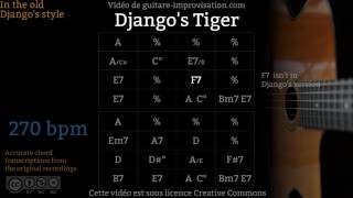 Django's Tiger (270 bpm) - Gypsy jazz Backing track / Jazz manouche chords