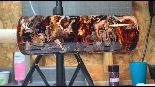 Step by step alcohol ink swirl using only browns and white
