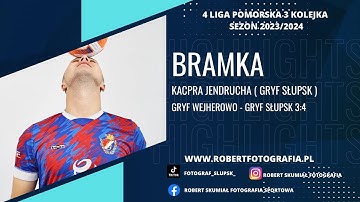 Gol Kacpra Jendrucha ( Gryf Słupsk ) w Wejherowie