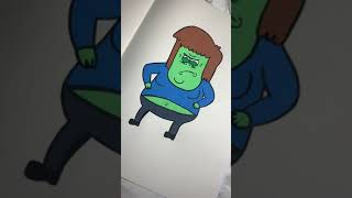 Drawing Muscle Man from Regular Show with Posca Markers! #shorts