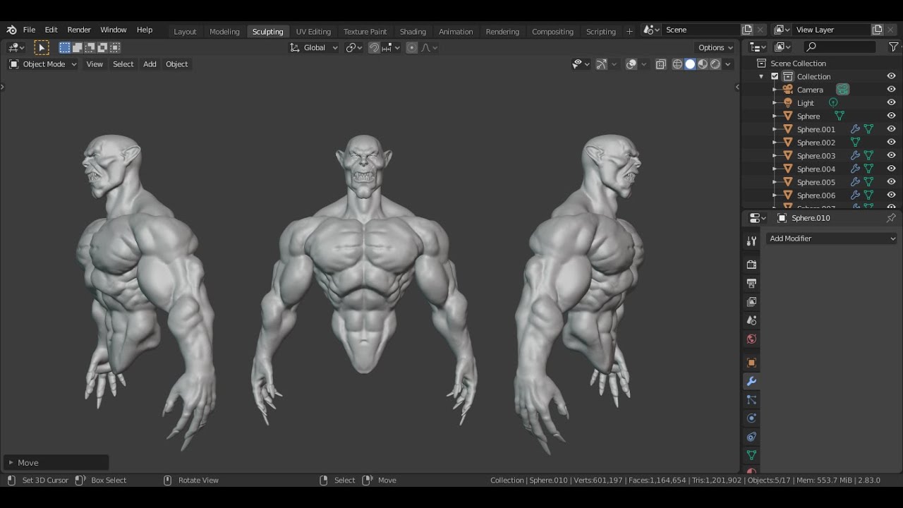 Vampire, a character I helped out with the 3d Visdev sculpting