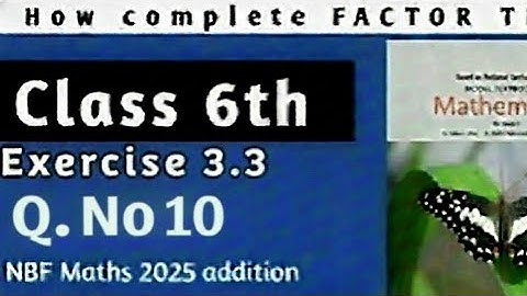 Class 6 Federal Board Islamabad Exercise 3. 3 Q no 10 #maths @Exam