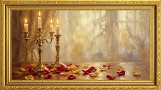 Romantic Candlelight & Rose Petals  Valentines's Day Elegant TV Frame  4k Art for you TV No Sound 2H screenshot 5