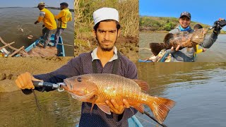 Catch snapper and grouper using shrimp lure || झींगे का उपयोग करके मच्छी को पकड़ें @bablusolkar