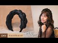 DIY - Big Black Braided Headband 🖤  2 Layers - Chiffon & Linen | Hair Accessories Tutorial