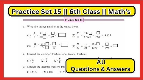 Practice set 15 class 6th maths | chapter 5 decimal fractions | Maharashtra state board #class6
