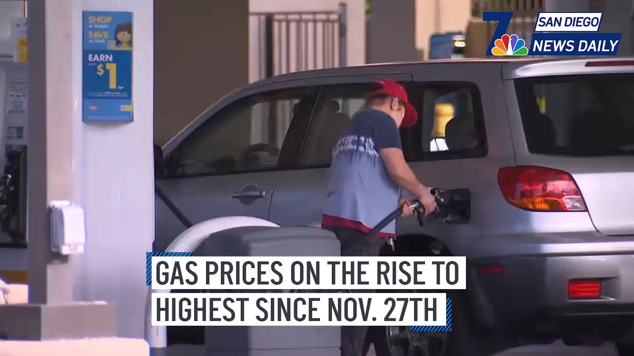 Mon. March 25 | Gas prices on the rise to highest since Nov. 27 | NBC 7 ...