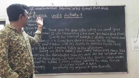 ENGLISH | STD -8 | UNIT-3 | ACTIVITY-7 |