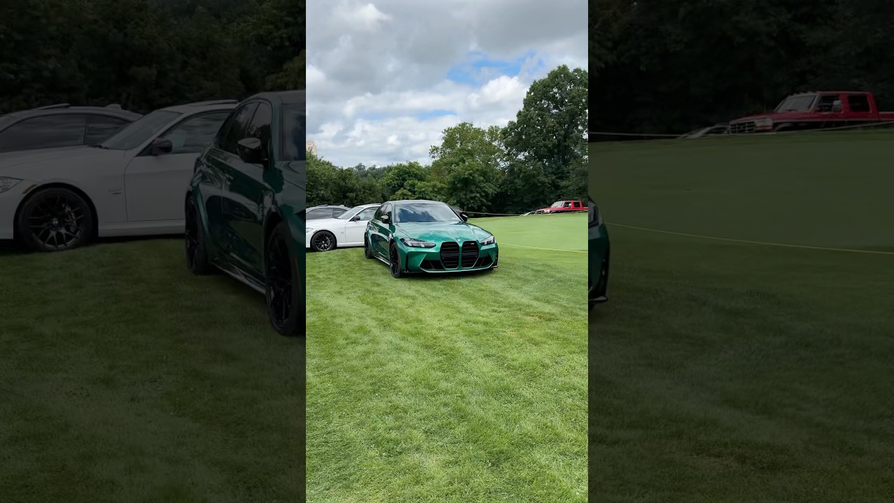 BMW G80 M3 in Isle of Man Green looking flawless at the Pittsburgh Vintage Grand Prix 🍀🏁 