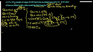 Solving for temperature final in the Heat equation : Q=mc∆t