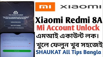 Xiaomi Redmi 8A mi Account Unlock device New method 2021 bangla tutorial