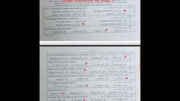 9th Class Pak Study Objective Paper Answer Key Group 1 Lahore Board