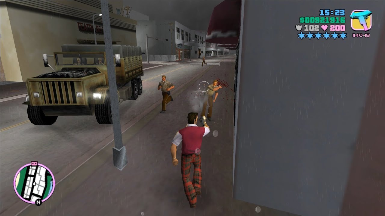 GTA Vice City Epic 6 звёзд розыска, перестрелка с полицией + побег