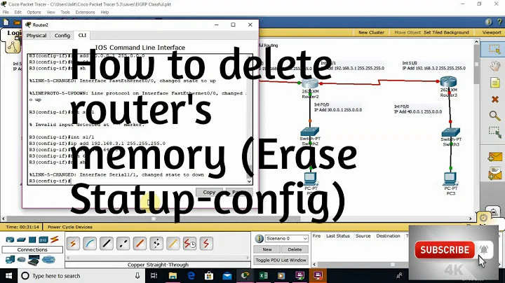 how to delete router memory erase startup config