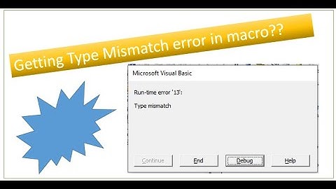 Type Mismatch Error in VBA (Macro) and Solution