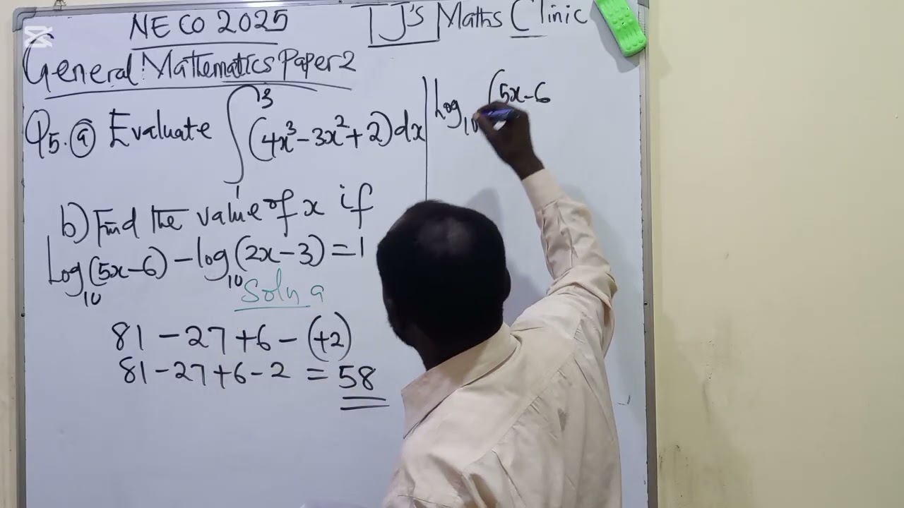 NECO ( Senior School Certificate Examination) 2025 General Mathematics Paper 2 Question 5.