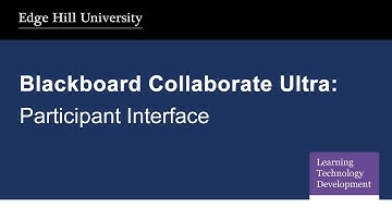Blackboard Collaborate Ultra: Participant Interface