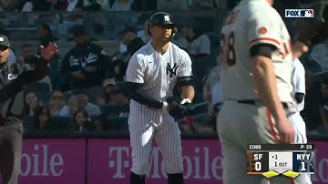 Giancarlo Stanton SLAPS a RBI Fielders Choice, Scoring Aaron Judge! | New York Yankees | 4/1/2023