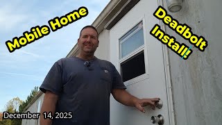 Install a Deadbolt in a Mobile Manufactured Home Exterior Door #mobilehomeremodel #mobilehomes