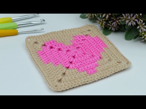 How to Crochet a Solid Heart Granny Square 