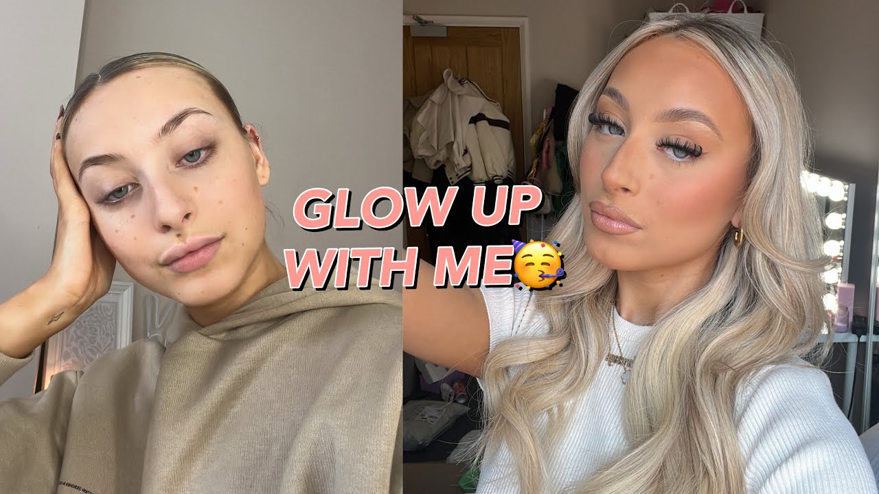 ULTIMATE GLOW UP WITH ME! Hair, Tan, Nails & a new piercing!!? - YouTube