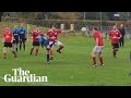 Player scores unreal backwards kick goal in sunday league game