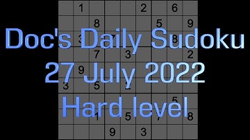 Sudoku solution – Docs Hard level 27 July 2022
