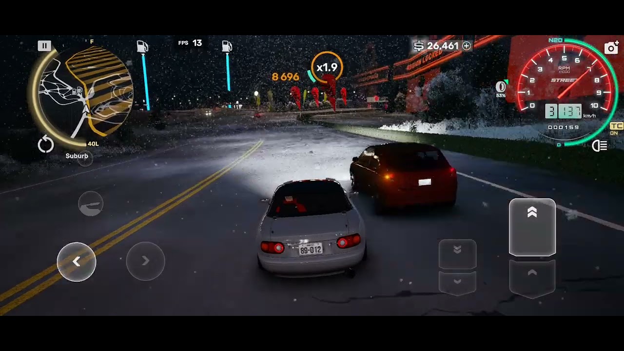 Car X Street Snowfall Night Drive || PRANAYOP