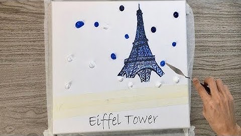 Daily Art #24｜Eiffel Tower Paris Landscape｜Acrylic Painting on Canvas Step by Step