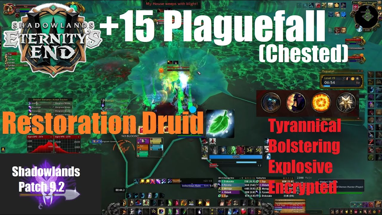 +15 Plaguefall Chested Night Fae Restoration Druid PoV World of Warcraft Shadowlands 9.2