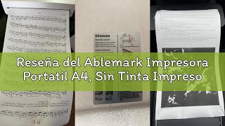 Reseña del Ablemark Impresora Portatil A4, Sin Tinta Impresora Termica Tattoo Bluetooth Compatible c