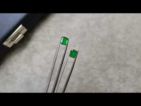 Pair of intense emeralds octagon cut 2.57 ct, Colombia Video  № 3