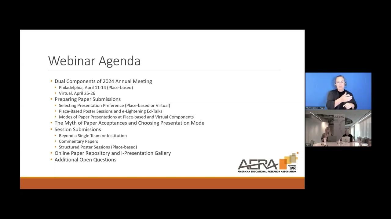 2024 AERA Annual Meeting Submitters Webinar YouTube
