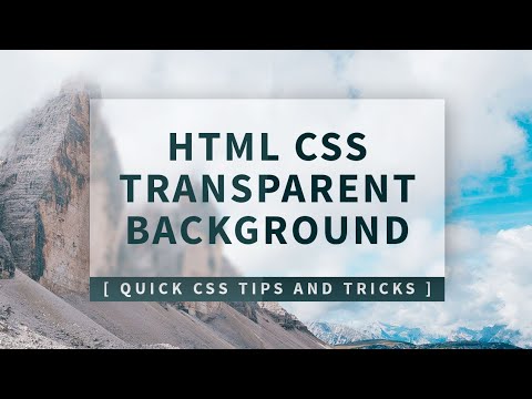 ใส่ background css  New 2022  CSS Transparent Div Background | Quick CSS Tips and Tricks