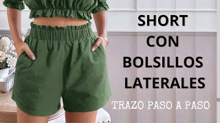 Trazo de Short con Bolsillos Laterales y Cintura Elastizada con efecto Volante | Molde Paso a paso