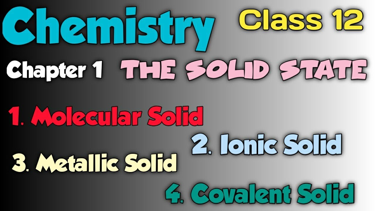 Classification of Crystalline Solid | Class 12 | Chemistry | Chapter-01 ...