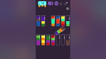 Cups - water sort puzzle | level 72 | ⭐️⭐️⭐️