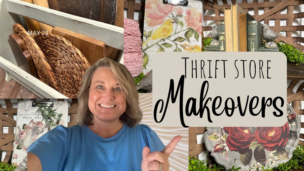 Home Decor on a budget/Thrift Store Makeovers using IOD, Roycycled Papers and Fusion Mineral Paint