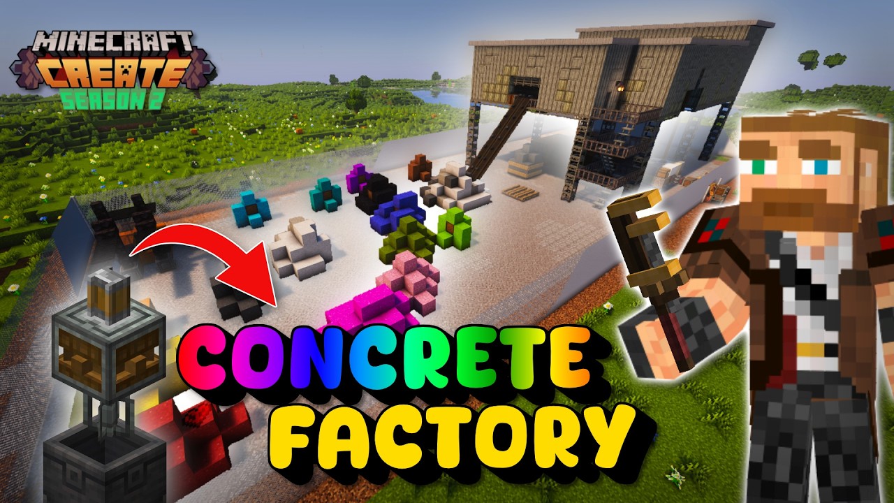 I Automated Concrete Production in Minecraft Create Mod - YouTube