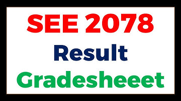 SEE Result With Gradesheet/Marksheet 2078