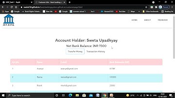 Basic Banking System Demo || Task 1 || The Sparks Foundation #GRIPMAY21