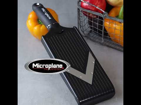 Microplane Adjustable V-Blade / Julienne Mandoline Food Slicer with Hand  Guard 