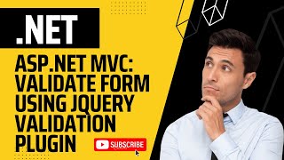 ASP Net MVC Validate Form using jQuery Validation Plugin | form validation using jquery validator C#